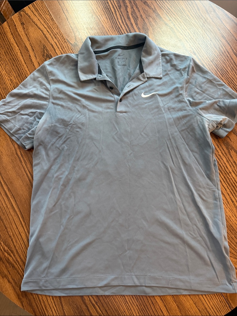 Nike Light Gray Dri-FIT Polo with White Swoosh